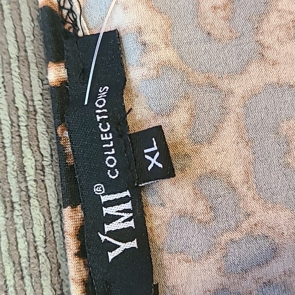 YMI Animal Print Crossover Blouse - Picture 6 of 10